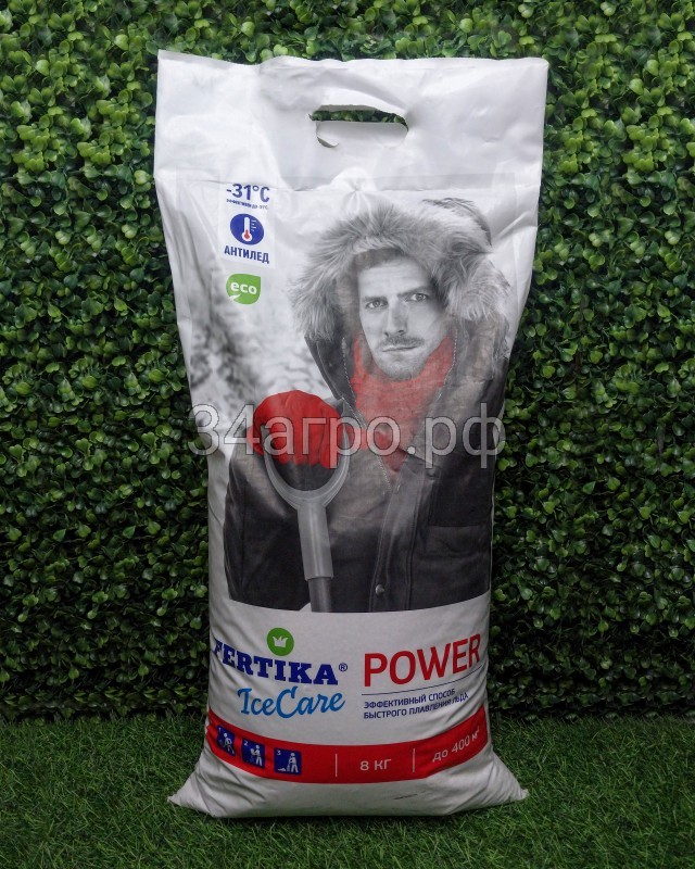 Безопасный противогололедный реагент ICECARE POWER 8 кг
